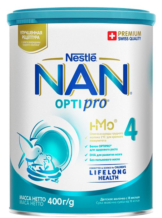 Nan Opti Pro 4 ადაპტირებული რძე 400 გ