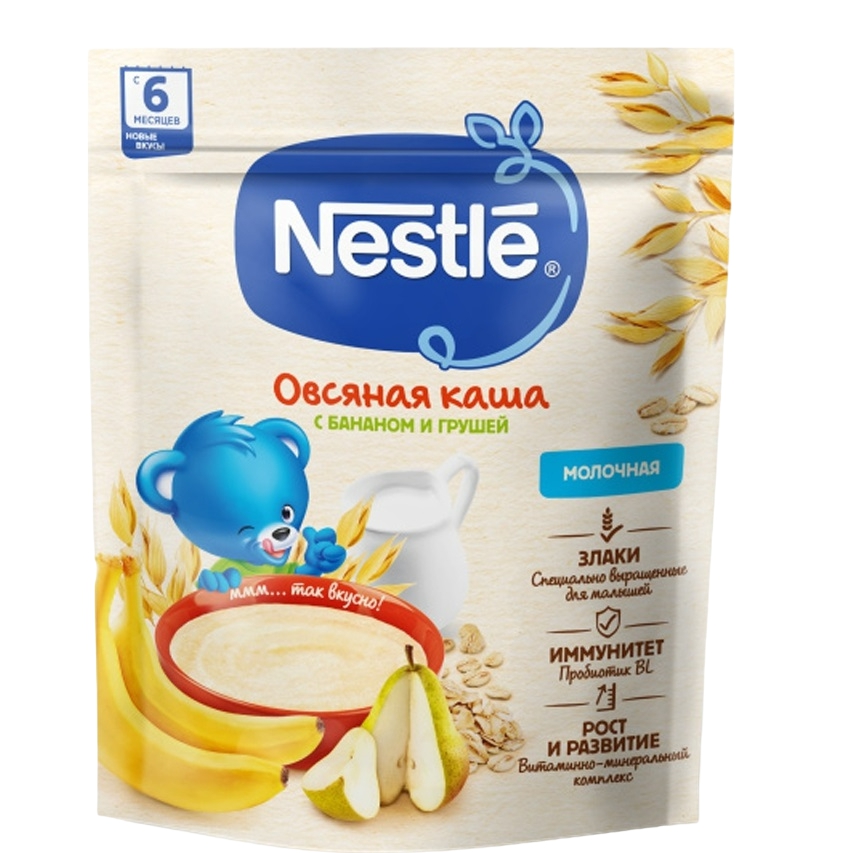 Nestle რძიანი შვრიის ფაფა მსხალი და ბანანი 200 გ