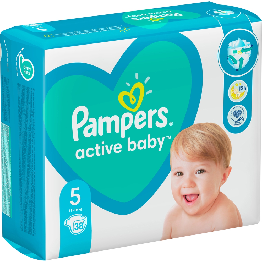 Pampers Active Baby ბავშვის საფენი 5 ზომა 38ც