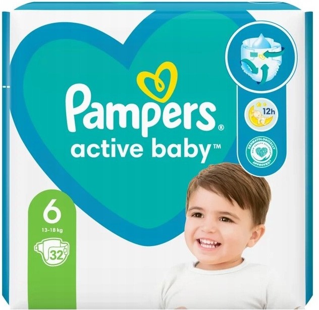 Pampers Active Baby ბავშვის საფენი 6 ზომა 32ც