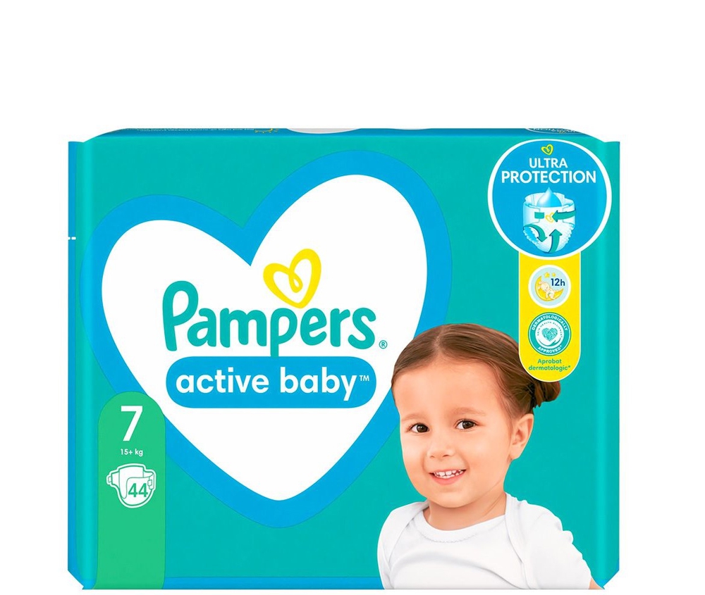 Pampers Active Baby ბავშვის საფენი 7 ზომა 44ც