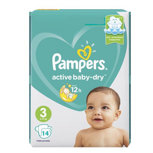 Pampers Active Baby-dry ბავშვის საფენი 3 ზომა 14ც