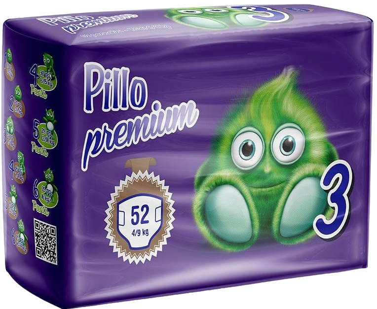 Pillo Premium ბავშვის საფენი 3 ზომა 52ც