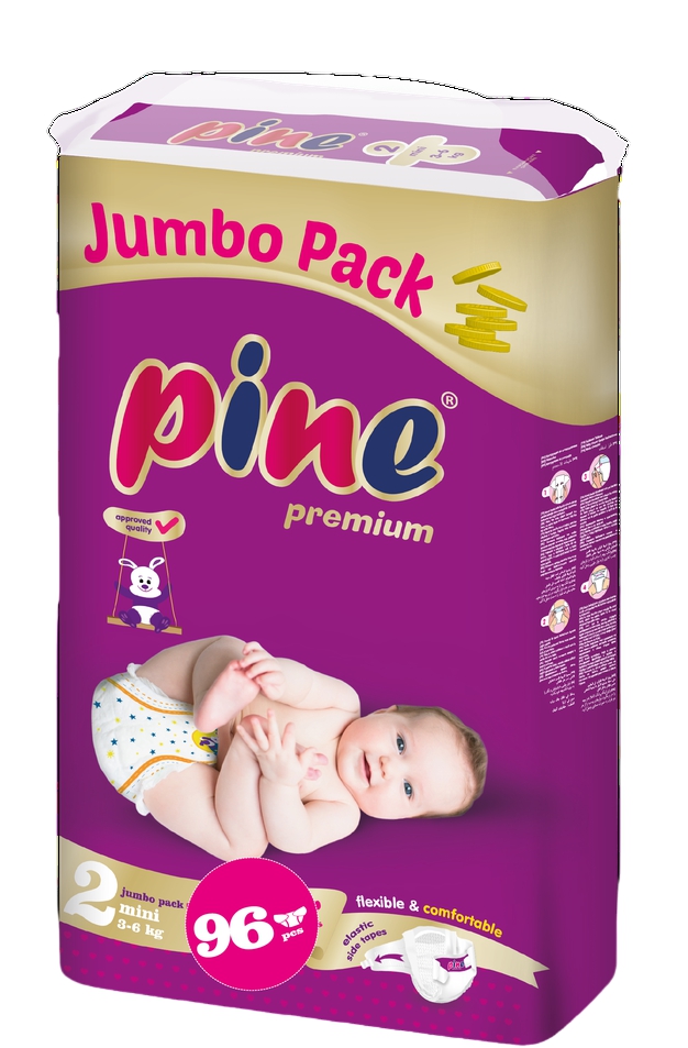 Pine Mini Jumbo ბავშვის საფენი 2 ზომა 96ც