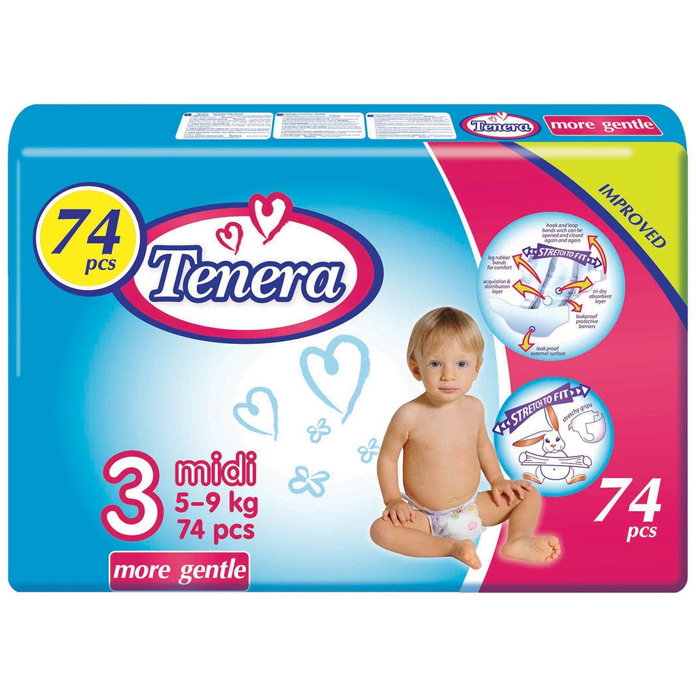 Tenera ბავშვის საფენი 3 ზომა 74ც