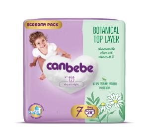 Canbebe Botanical Top Layer ბავშვის საფენი 7 ზომა 28ც