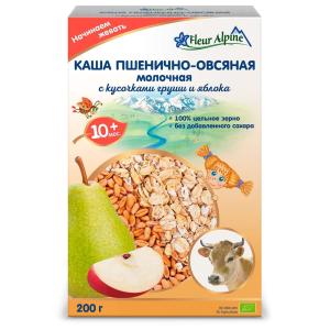 Fleur Alpine რძიანი ხორბალი-შვრია მსხლის და ვაშლის ნაჭრებით