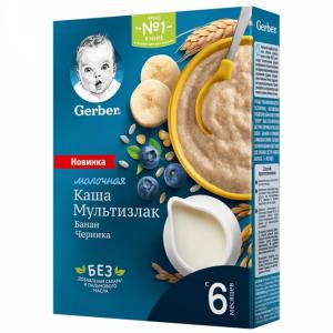 Gerber ფაფა რძით მოცვი და ბანანი 180 გ