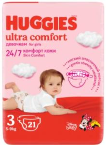 Huggies Ultra Comfort ბავშვის საფენი 3 ზომა 21ც