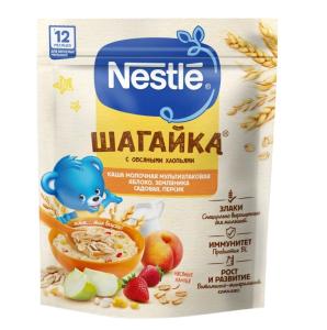 Nestle რძიანი ფაფა 5 მარცვალი ვაშლი, მარწყვი და ატამი 190 გ