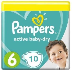 Pampers Active Baby-Dry ბავშვის საფენი 6 ზომა 10ც