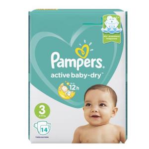 Pampers Active Baby-dry ბავშვის საფენი 3 ზომა 14ც