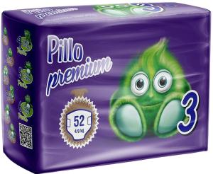 Pillo Premium ბავშვის საფენი 3 ზომა 52ც