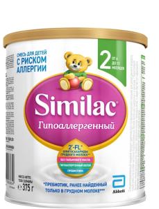 Similac ჰიპოალერგიული 2 ადაპტირებული რძე 375 გ