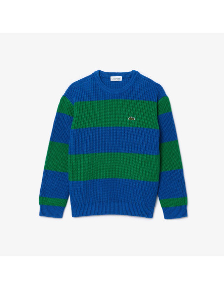 ბავშვის ჯემპრი/ჟაკეტი Lacoste - Two Tone Striped Cotton Sweater