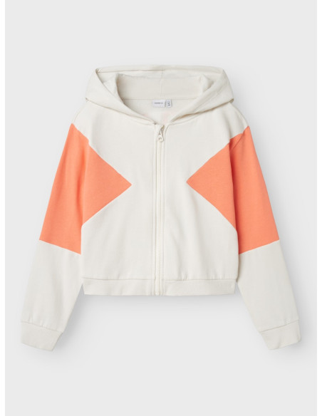 ბავშვის ჯემპრი/ჟაკეტი NAME IT - NKFNOLAYLA LS SHORT NREG SWE CARD WH BRU