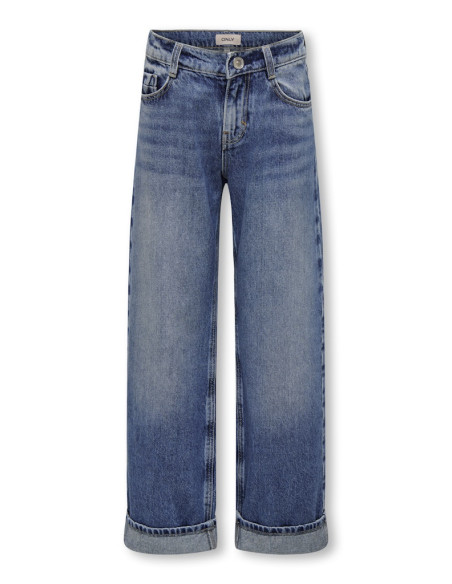 ბავშვის ჯინსი KIDS ONLY - KOGHOPE LOOSE WIDE FOLD UP JEANS DNM CRO