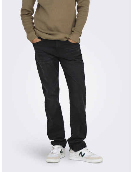 ჯინსი ONLY & SONS - ONSWEFT REGULAR BLACK 8638 MAT DNM NOOS