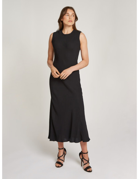 კაბა CALVIN KLEIN - FLUID CREPE FIT & FLARE DRESS