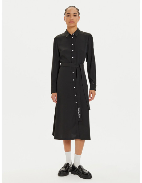 კაბა Tommy Jeans - TJW BELTED MIDI DRESS