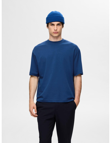 მაისური SELECTED HOMME - SLHLOOSEOSCAR SS O-NECK TEE NOOS