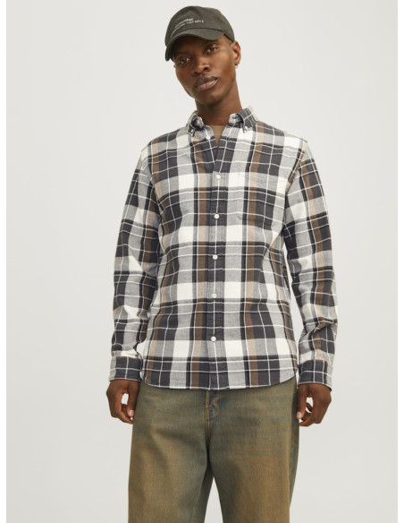 პერანგი Jack & Jones - JPRBLUBROOK CHECK STRUCTURE L/S SHIRT SN