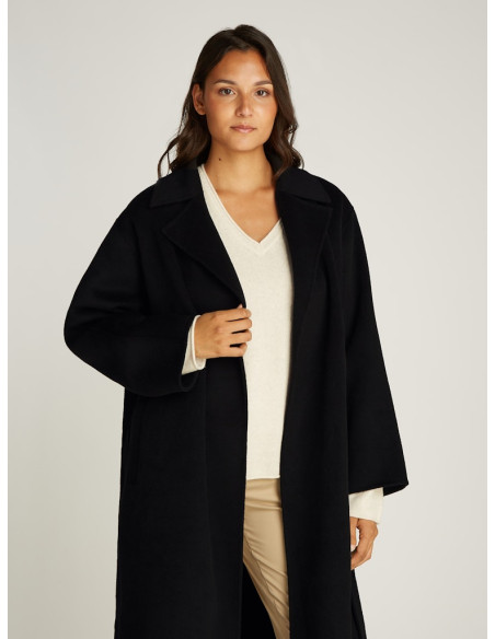 ქალის პალტო CALVIN KLEIN - LS DF WOOL LONG WRAP COAT