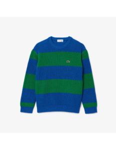 ბავშვის ჯემპრი/ჟაკეტი Lacoste - Two Tone Striped Cotton Sweater