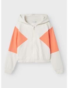 ბავშვის ჯემპრი/ჟაკეტი NAME IT - NKFNOLAYLA LS SHORT NREG SWE CARD WH BRU