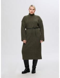 კაბა SELECTED FEMME - SLFMALINE LS KNIT DRESS HIGH NECK NOOS