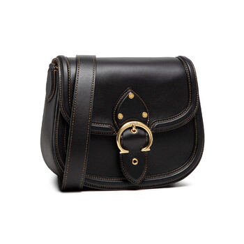 Black Beat Leather Saddle Bag