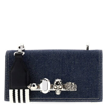 Denim Biker Knuckle Jewelled Satchel