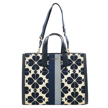 Flower Jacquard Stripe Manhattan Large Tote