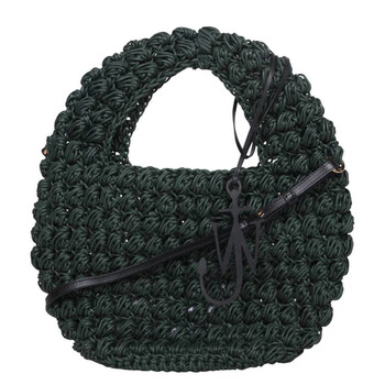 Khaki Popcorn Basket Woven Top Handle Bag