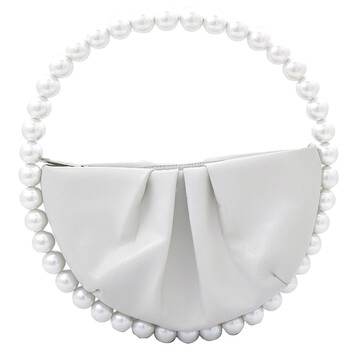 Open Box  Lalingi White Creme Pearl Eternity Clutch