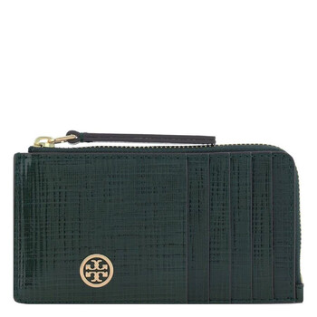 Patent Leather Robinson Crosshatched Card Case