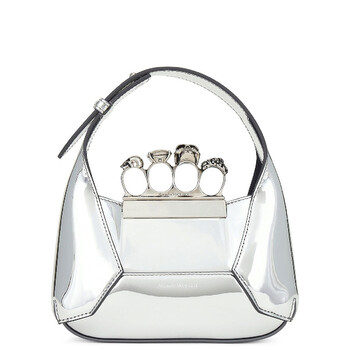 Silver Jeweled Hobo Mini Bag