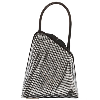 Silver  Black Sunset Crystal And Black Top Handle Bag