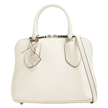 White Pebbled Leather Mini Swing Satchel