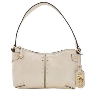 Astor Studded Large Leather Handbag in Light Cream