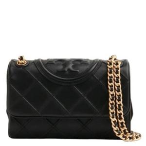 Black Nappa Soft Convertible Small Fleming Shoulder Bag