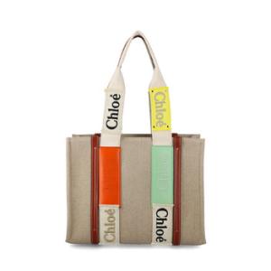 Chole Woody Logo Tape Tote Bag