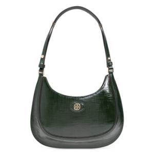 Evergreen Robinson Embossed Leather Crescent Bag