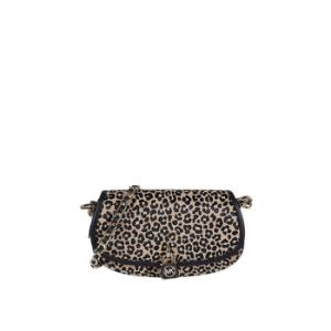 Leopard Pattern Logo Padlock Small Shoulder Bag