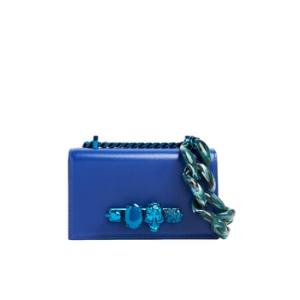 Mini Jewelled Satchel In Royal Blue