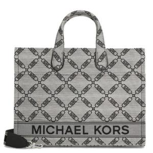 Nat  Blk Gigi Large Empire Logo Jacquard Tote Bag