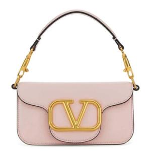 Rose Quartz Calfskin Loco Small Shoulder Bag