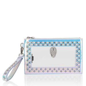 Studded Transparent Clutch With Strap