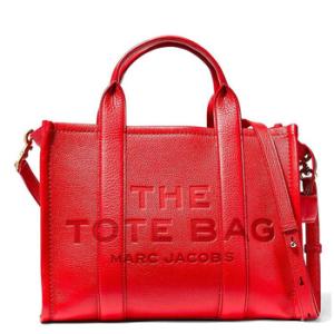 The Medium Leather Tote Bag  True Red