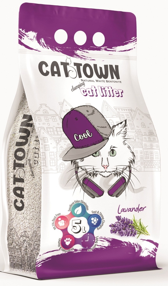 Cat Town, კატის ქვიშა ლავანდის არომატით, 5 ლ